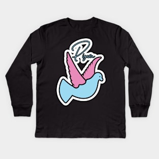 Beautiful Flying Pigeon Bird vector illustration. Animal nature icon concept. Pigeon bird logo design vec Kids Long Sleeve T-Shirt